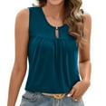 thumbnail image 4 of Timegard Womens Tank Tops Keyhole Neck Ruched Sleeveless Dressy Casual Tunic Tops to Wear with Leggings, 4 of 7
