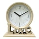thumbnail image 4 of Reloj de mesa geométrico decorativo con números arábigos, silencioso y redondo. Rosa, 4 of 9