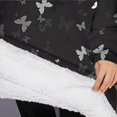 thumbnail image 3 of Oversized Wearable Blanket Hoodie,Black Gray Butterfly Pattern Sherpa Blanket Hoodie with Super Pockets,Super Warm Fuzzy Pullover for Women & Men, 3 of 6