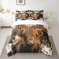 thumbnail image 2 of Homewish Highland Cow 7pcs Bedding Comforter Set for Children Teens,Animal Print Queen Bedding Sets Super Cozy,Farmhouse Animal Queen Sheet Sets,Breathable Home Decor,Reversible, 2 of 8