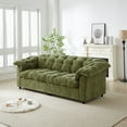 thumbnail image 3 of 94.8" Chenille Cloud Sofa, Modern Deep Seat Comfort Sofa, Plush Fluffy Upholstered Couch for Living Room, Bedroom, Office, Green Fabric 3-Seater Sofa, 3 of 7