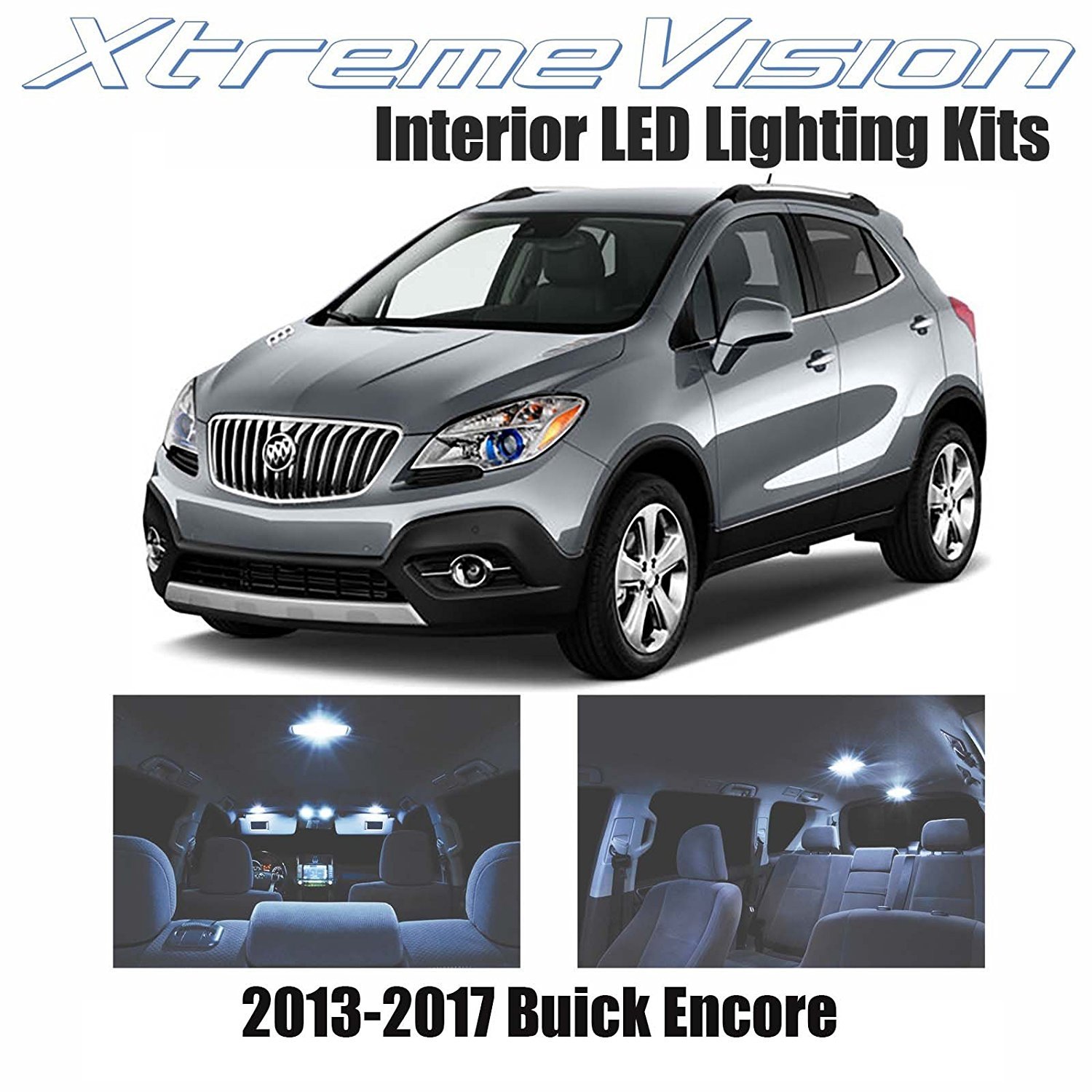 11 PCS LED Lights For 2013-2015 2016 Buick Encore Kit Interior Package WHITE