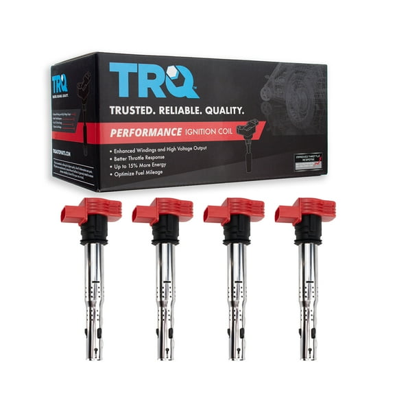 TRQ Performance 4pc Ignition Coil Set for Audi A3 A4 A5 VW Tiguan Passat 2.0L ICA61966 Fits select: 2009-2017 VOLKSWAGEN TIGUAN, 2011-2017 AUDI Q5