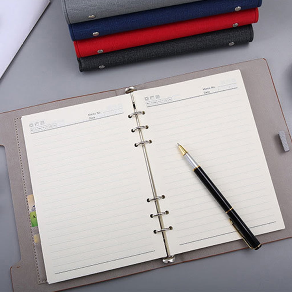 Refillable Leather Notebook With 6 Rings Binder Covers for Men Women Journaling
