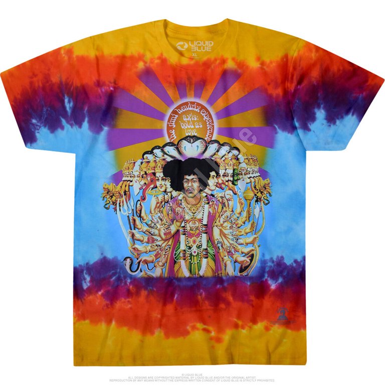 Men's Jimi Hendrix Axis Bold As Love Tie Dye T-shirt XXXX-Large