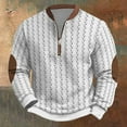 thumbnail image 2 of LIUJUNSHOP Basic Men's Crewneck Sweatshirt Men's Knit Zipper Sweater Long Sleeve Printed Collarless, 2 of 3