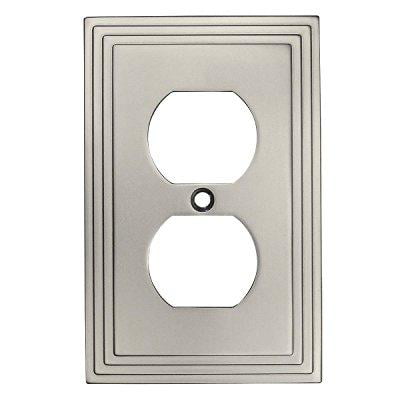 Cosmas 25026-SN Satin Nickel Single Duplex Electrical Outlet Wall Plate /