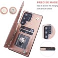 thumbnail image 7 of Compatible with Samsung Galaxy S23 Ultra Wallet Case with Card Holder, PU Leather Kickstand Card Slots Case, Double Magnetic Clasp and Durable Shockproof Cover 5G 6.8 Inch(Rose Gold), 7 of 7