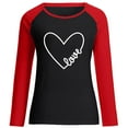 thumbnail image 3 of Dezsed Valentine's Day Tee Shirt for Women Clearance Valentine's Day Print For Women Fashion Casual Crewneck Long Sleeve Pullover Sweatshirt Tops Shirt Blouse Black A, 3 of 4