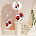 thumbnail image 5 of Taioiat Double Birthstone Necklaces for Women 18K Gold Plated Birthstone Rose Flower Jewelry Anniversary Valentines Day Mother's Day Birthday Gifts for Her Wife Girlfriend Mom, 5 of 5