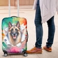 thumbnail image 4 of Funny Watercolor Adorable Belgian Malinois Peeking Through Torn Paper Effect Travel Luggage Cover Sheepdog Dog Lover Gifts Suitcase Dust Protective Decor - 00026, 4 of 5