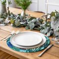 thumbnail image 2 of Blue Teal Leaves Round 15 Inch Placemats Set of 4, Summer Botanical Watercolor Leaf HeatResistant Non Slip Place Mats for Dining Table, Wipeable Braided Kitchen Table Mats for Housewarming, 2 of 9
