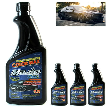 4 Pack Black Wax Color Car Paint Polish 16 Oz Auto Care