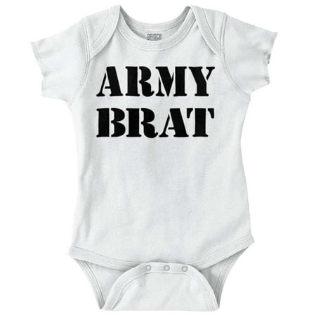 

Army Brat Funny Military USA Child Newborn Baby Boy Girl Romper Brisco Brands