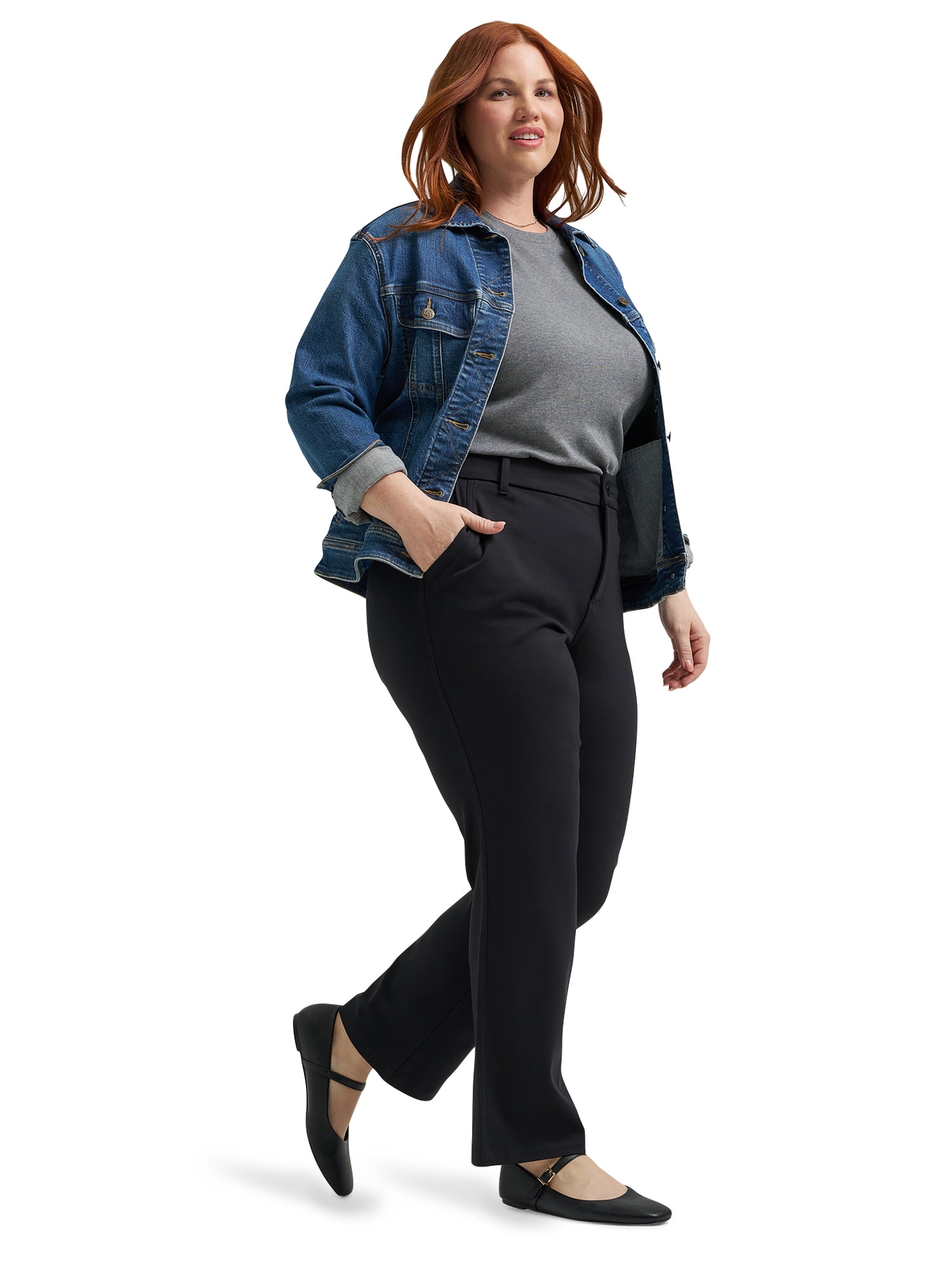 Lee® Women's Plus Regular Fit Straight Knit Pant, Sizes 14-26