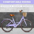 thumbnail image 3 of DEYGIA Kids Bike, Cruiser Bike for Girls, 26 inch 7 Speed Kids' Bicycles with Rattan Basket and Adjustable Seat, Lightweight Step Bike for Girls, 3 of 7