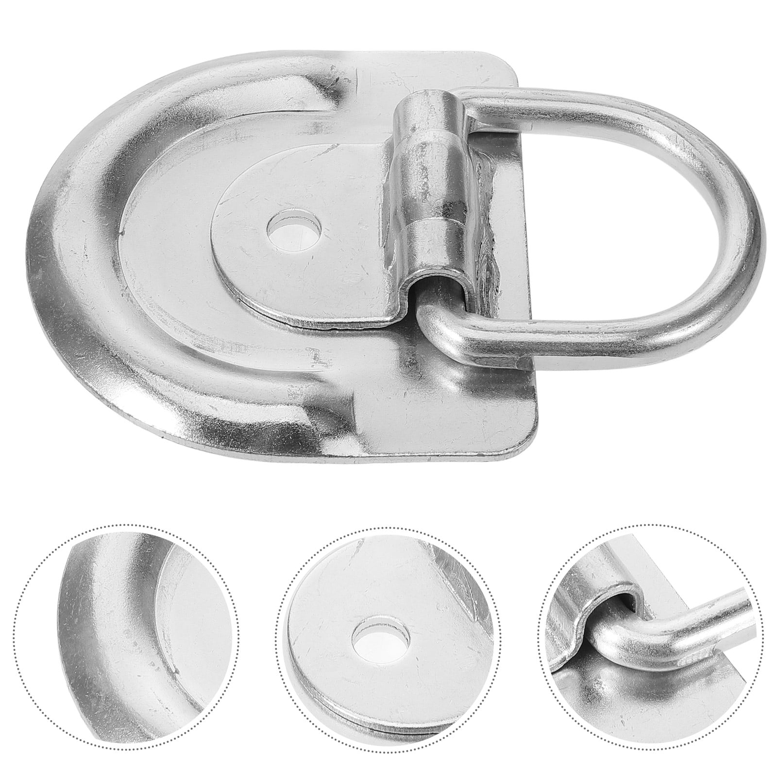 Mobestech Weld on D Rings Plated Silver Metal Tie Down Anchor for Car and Trailer Use