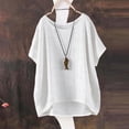 thumbnail image 4 of Otqutp Teen Girls Cotton Linen Tee Crew Neck Loose Fit Short Sleeve T-Shirt Casual Soft Summer Kids Blouse Tops 2-16 Years, 4 of 7