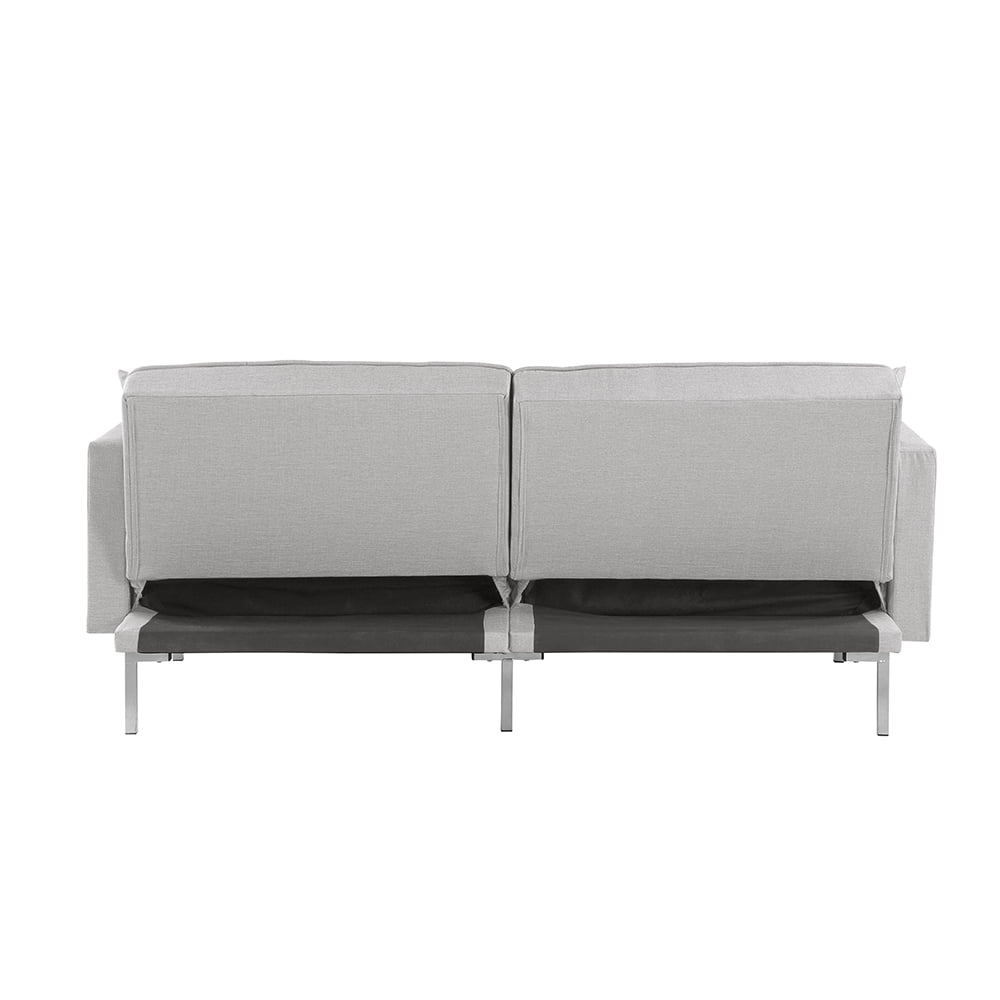Kepooman Modern Upholstered Convertible Sofa Bed with Armrest for Living Room, Light Grey Kepooman Modern Upholstered Convertible Sofa Bed with Armrest for Living Room, Light Grey