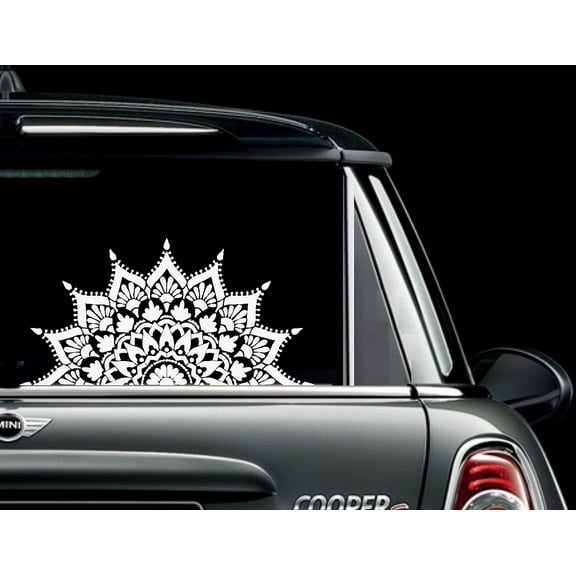 Decal ~ Mandala #1 Decal ~ Wall or Window Decal (White 13" x 26)