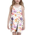 thumbnail image 2 of ATOGUTA Dress Girls Casual Summer Spaghetti Straps Easter Romper Dresses with Pockets for Kid Size 3T-10. Multicolor, 2 of 6