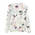 thumbnail image 4 of T-shirts à Manches Longues pour Femmes Col Rond Imprimé Floral Tunique Tops Doux Casual Ample, 4 of 4