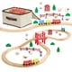 thumbnail image 1 of VEVOR Juego de tren de madera, 39 piezas, vías de tren de madera con trenes magneticos y accesorios ferroviarios, compatible con las principales marcas, para niños de 3 a 8 años., 1 of 9