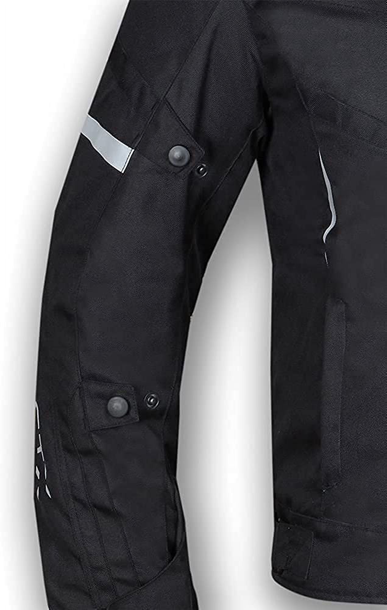 FTX Motorcycle Jacket For Men Waterproof Riding Jacket Textile Windproof Men's Safety Jacket Textile Motorbike CE Armored All Season Hi-Vis Reflective Jacket (Full Black, s)
