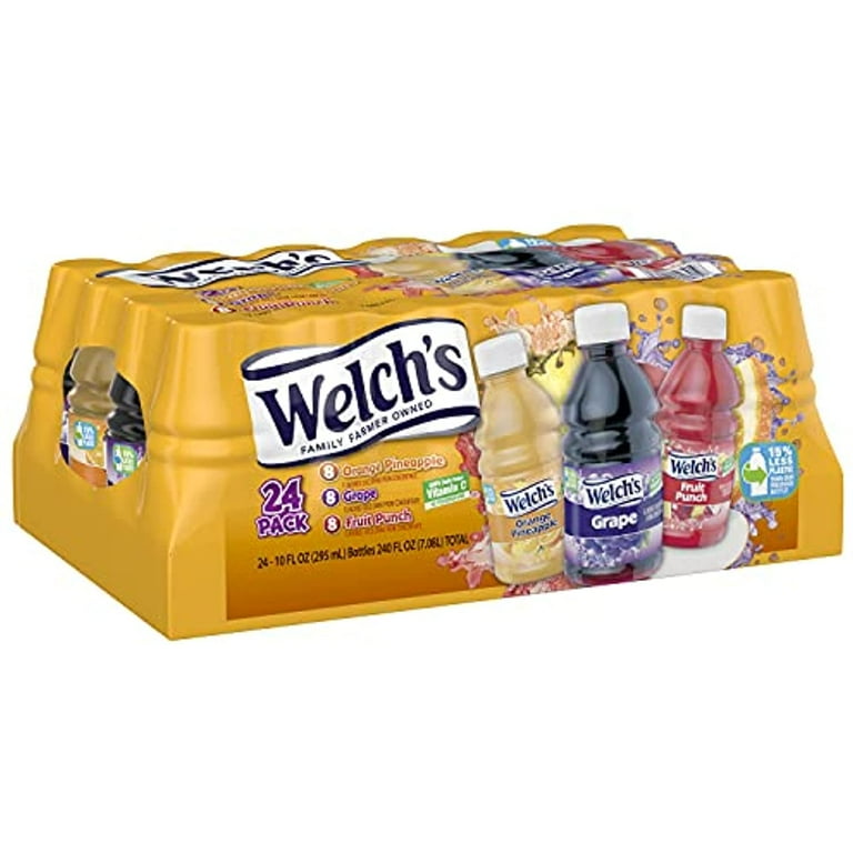 24 PACK - Welch's Variety Pack Grape Fruit Punch Orange Pineapple (10 fl.  oz.)