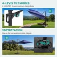 thumbnail image 4 of FOROUTIA 10x13ft DarkBlue Cantilever Patio Umbrella, 360° Rotation Offset Umbrella with 4-Level Tilt, Double Top UV50+ Waterproof Outdoor Umbrella for Pool, Backyard, Garden, Deck, 4 of 7