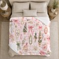 thumbnail image 5 of Romantic Vintage Christmas Cameo Ribbon Holiday, Festive Holiday Scene, Warm Flannel Blanket for Living Room and Family Room, Art Lovers Christmas Gift, Festive Home Decor, 5 of 9