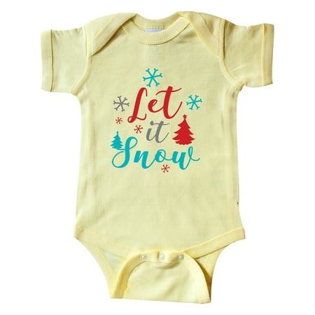 

Inktastic Let It Snow Snowflakes Christmas - Red Blue Gray Gift Baby Boy or Baby Girl Bodysuit
