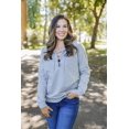 thumbnail image 2 of FARYSAYS Sweat à Capuche pour Femmes Manches Longues Col en V Lacé Croisé Décontracté Pull-Over Automne Hiver Mignon Gris Petit, 2 of 4