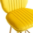 thumbnail image 5 of Retro Style Kitchen High Bar Chairs Velvet Bar Stool Chair Counter Chair with Back Barstool with Footrest, Kitchen Counter Stool for Kitchen Dining Room(Mustard), 5 of 8