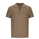 thumbnail image 3 of Camisas de Manga Larga para Hombres Botón de Solapa de Color Sólido Abajo Top Suelto, Blusa de Moda Casual Poliéster, 3 of 8