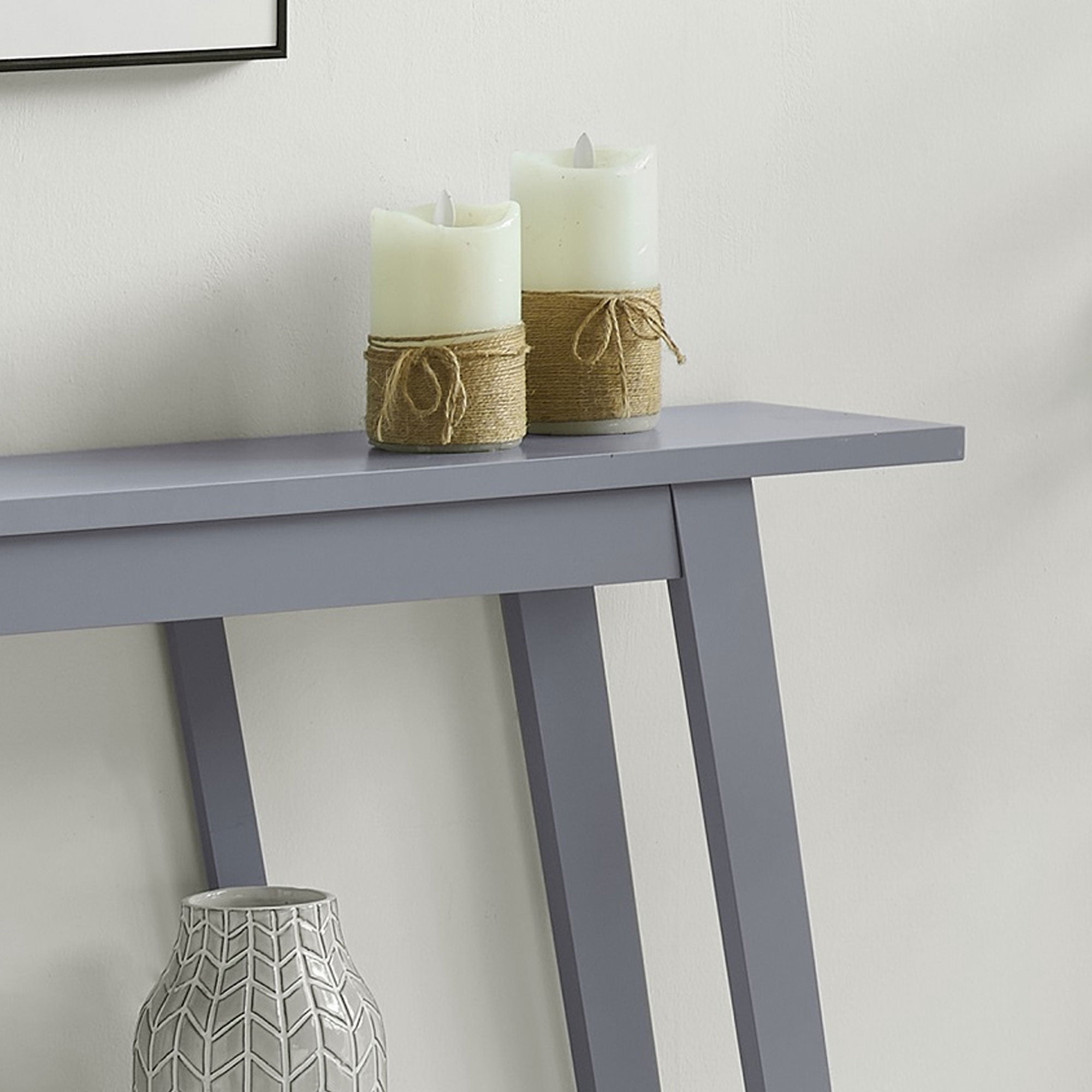 Kings Brand Furniture Conway Console Table - Functional Narrow Wood Accent Entryway Table with Storage Shelf for Hallway, Front Hall, Entryway, Living Room, Kitchen (Gray)