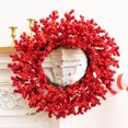 thumbnail image 5 of RBCKVXZ 20 inches Christmas Wreath Door Wreath Stunning Red Berry Wreath Christmas Decoration for Front Door Home Indoor Outdoor Wall Window Xmas Holiday, 5 of 7