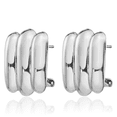 thumbnail image 3 of 14K Solid White Gold Omega Clip Back Post Stud Earrings, 3 of 10