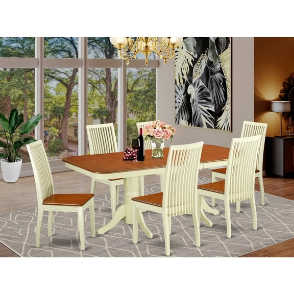 Mid-Century Dinette Set - 7 Piece Table & Chair Set - Modern Dining Room Furniture