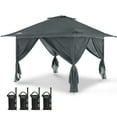 thumbnail image 3 of EAGLE PEAK 13x13 Pop up Outdoor Canopy Tent Instant Folding Shelter with 4 Privacy Curtains,Gray, 3 of 10