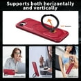 thumbnail image 4 of Designed For iPhone 16e Phone Case,With 360° Spin Magnetic Stand Ring Kickstand,Fit for Mag-Safe,Military Grade Shockproof Heavy Duty Dropproof Tough Rugged Phone Case,Red, 4 of 6