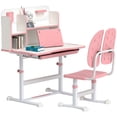 thumbnail image 1 of Qaba Table et Chaise d'Étude pour Enfants, Ensemble Bureau et Chaise pour Enfants Réglables, Rose, 1 of 10