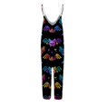 thumbnail image 4 of Evdexr Halloween Rompers for Women 2026 Bat Ghost Pumpkin Graphic Jumpsuits Square Neck Sleeveless Wide Leg Costumes Spooky Lightweight Overalls S, 4 of 6