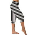 thumbnail image 2 of Capris Sweatpants for Women Casual Athletic Strip Print Elastic Waist Pants with Pocket Joggers Workout Loose Trousers, Black, M, 2 of 6