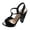 Black, variant on Vedolay Platform Shoes Women's Strappy Heels Block Open Toe Low Heel Sandals Shoes,Black 8