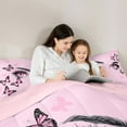 thumbnail image 5 of Manfei Pink Eyes Bedding Comforter Set,Kawaii Butterflies Twin Comforter Sets,Dreamy Fairy Tale Bedding Set For Girls Boys,Ultra Soft Home Decor Reversible,2-Piece, 5 of 8
