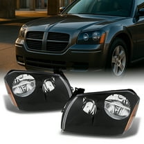 AKKON - For Dodge Magnum OE Replacement Black Bezel Headlights Driver/Passenger Head Lamps Pair New