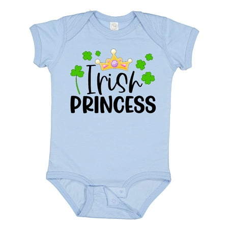 

Inktastic Irish Princess with Crown and Green Clovers Gift Baby Girl Bodysuit