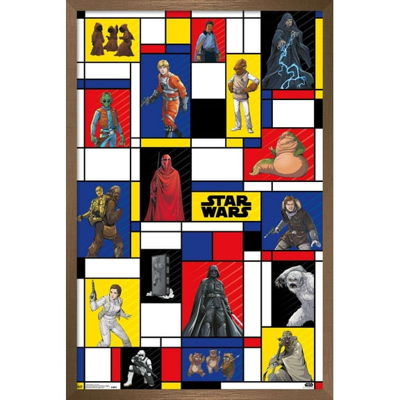 Star Wars: Saga - Pop Grid Wall Poster, 22.375" x 34", Framed