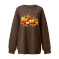 thumbnail image 4 of Risckoth Women's Fall Sweatshirt Pumpkin Harvest Print Crew Neck Drop Shoulder Hoodless Casual Pullover S-2XL, 4 of 4